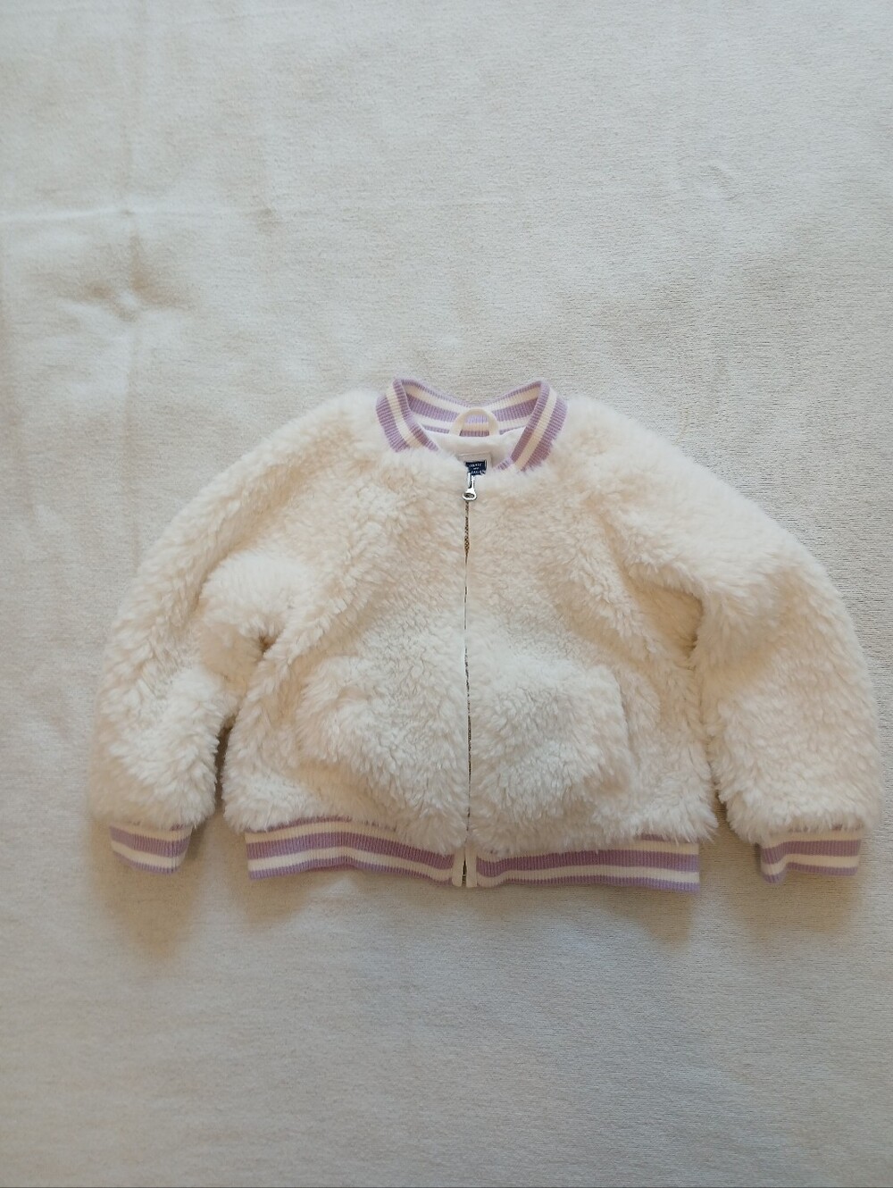 Janie and Jack 12-18M Soft Fuzzy Bomber Jacket Zip Sherpa Fur